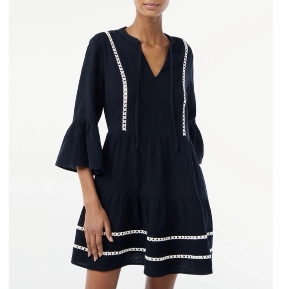 Blue Dress with White Trim - Picture 1 of 4